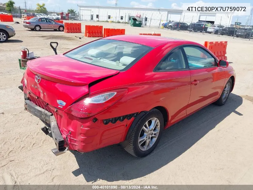 2007 Toyota Camry Solara Se VIN: 4T1CE30PX7U759072 Lot: 40101890