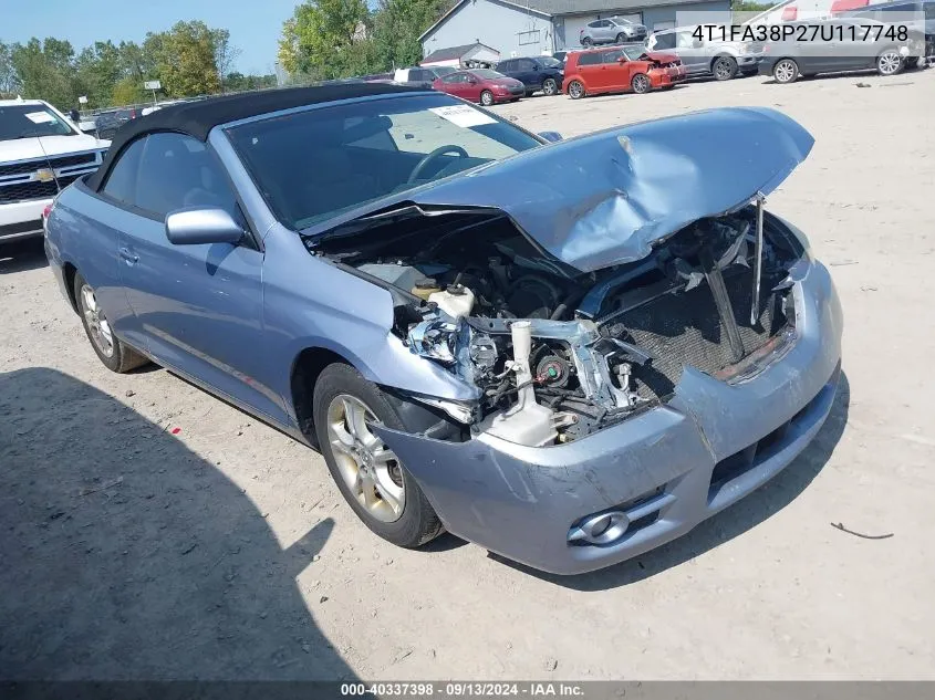 4T1FA38P27U117748 2007 Toyota Camry Solara Se