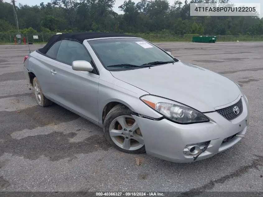 4T1FA38P07U122205 2007 Toyota Camry Solara Se/Sle