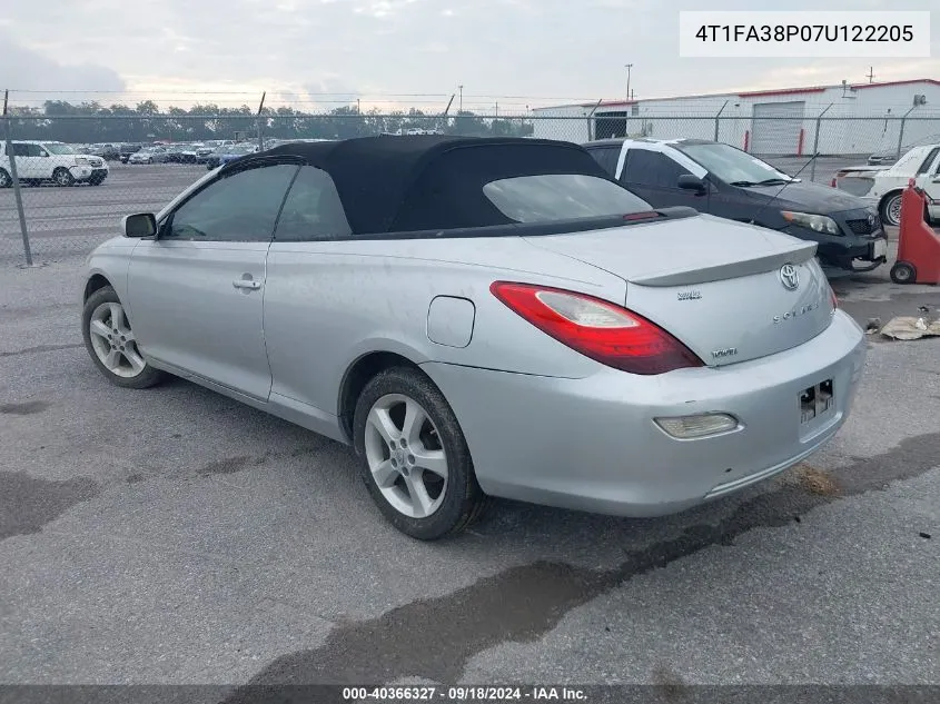 4T1FA38P07U122205 2007 Toyota Camry Solara Se/Sle