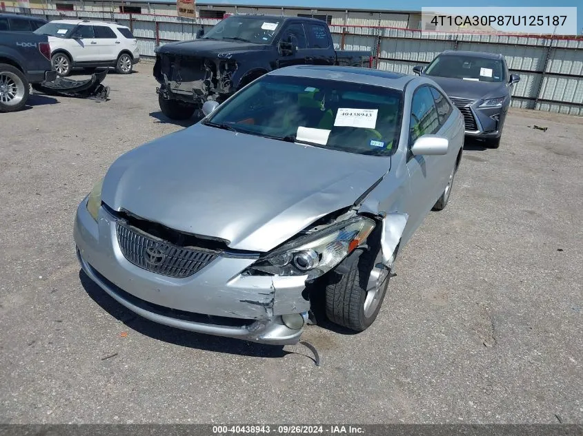 2007 Toyota Camry Solara Sle V6 VIN: 4T1CA30P87U125187 Lot: 40438943