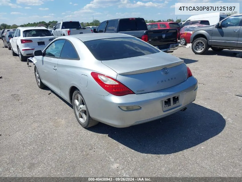 2007 Toyota Camry Solara Sle V6 VIN: 4T1CA30P87U125187 Lot: 40438943