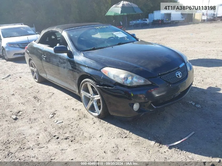 2007 Toyota Camry Solara Sle VIN: 4T1FA38P67U113198 Lot: 40461815