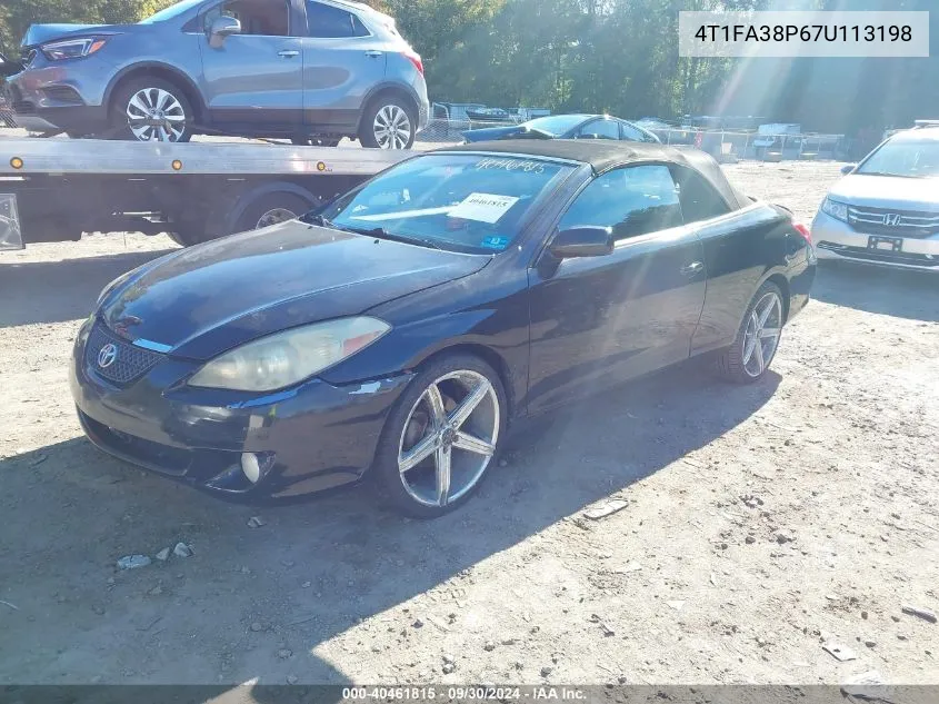 2007 Toyota Camry Solara Sle VIN: 4T1FA38P67U113198 Lot: 40461815