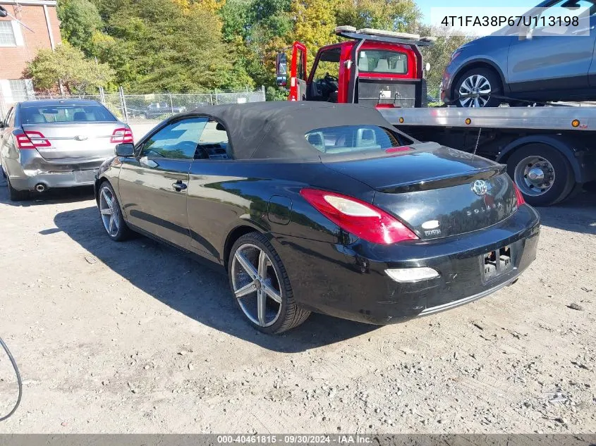 2007 Toyota Camry Solara Sle VIN: 4T1FA38P67U113198 Lot: 40461815