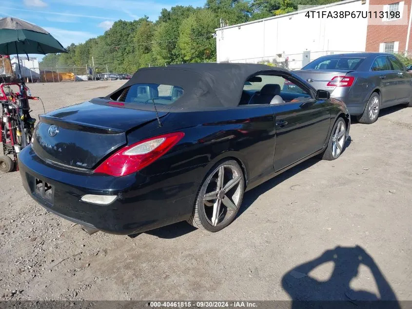 2007 Toyota Camry Solara Sle VIN: 4T1FA38P67U113198 Lot: 40461815