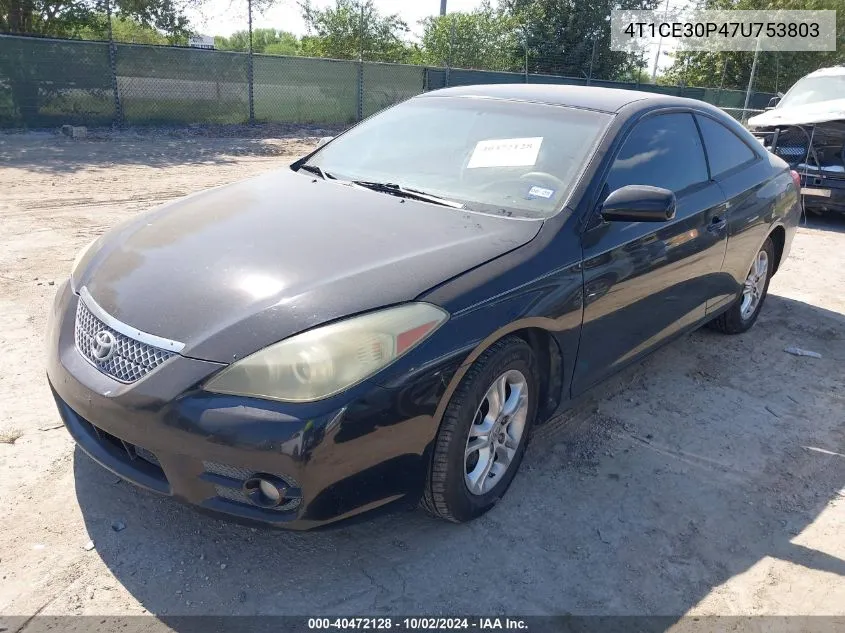 2007 Toyota Camry Solara Se VIN: 4T1CE30P47U753803 Lot: 40472128