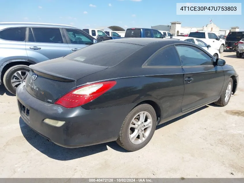 2007 Toyota Camry Solara Se VIN: 4T1CE30P47U753803 Lot: 40472128