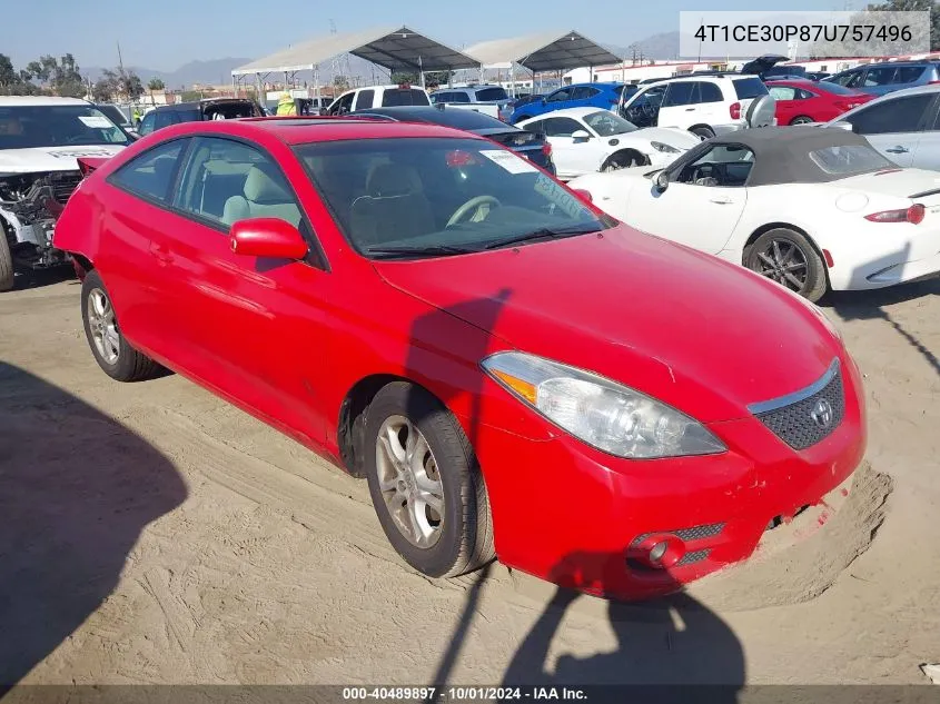 2007 Toyota Camry Solara Se VIN: 4T1CE30P87U757496 Lot: 40489897