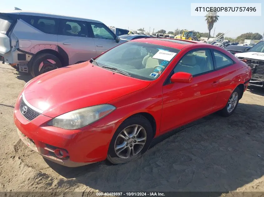 4T1CE30P87U757496 2007 Toyota Camry Solara Se