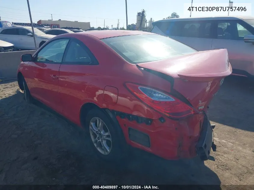 4T1CE30P87U757496 2007 Toyota Camry Solara Se