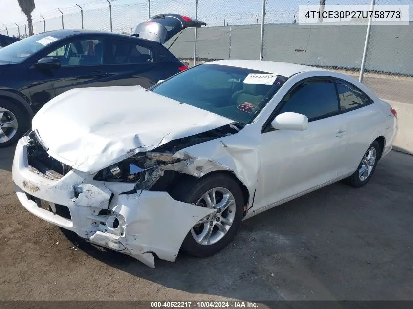 2007 Toyota Camry Solara Se VIN: 4T1CE30P27U758773 Lot: 40522217