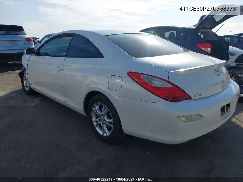 2007 Toyota Camry Solara Se VIN: 4T1CE30P27U758773 Lot: 40522217