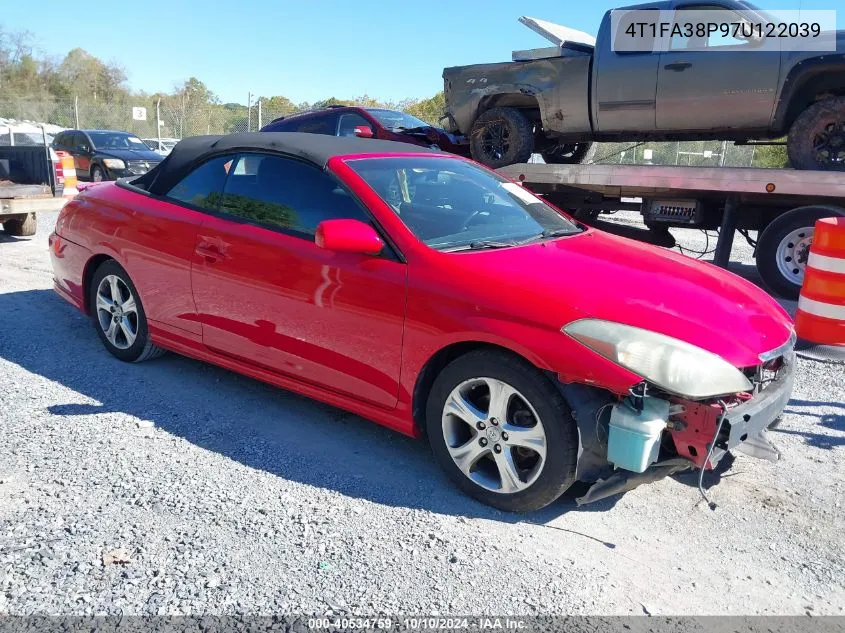 2007 Toyota Camry Solara Sport VIN: 4T1FA38P97U122039 Lot: 40534759