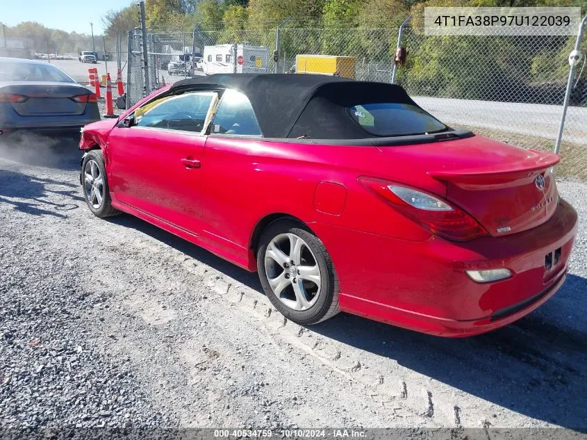 2007 Toyota Camry Solara Sport VIN: 4T1FA38P97U122039 Lot: 40534759