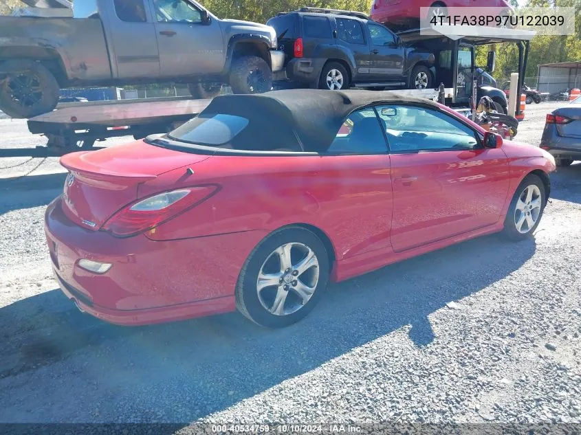 2007 Toyota Camry Solara Sport VIN: 4T1FA38P97U122039 Lot: 40534759