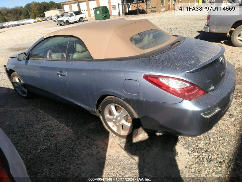 2007 Toyota Camry Solara Sle VIN: 4T1FA38P97U114569 Lot: 40547548