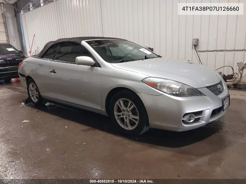 2007 Toyota Camry Solara Se VIN: 4T1FA38P07U126660 Lot: 40552515