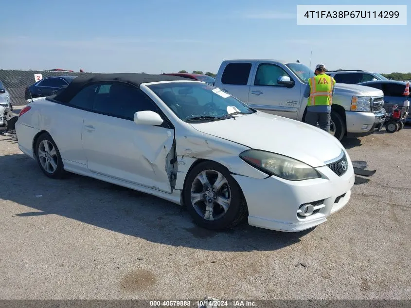 2007 Toyota Camry Solara Se/Sle VIN: 4T1FA38P67U114299 Lot: 40579888