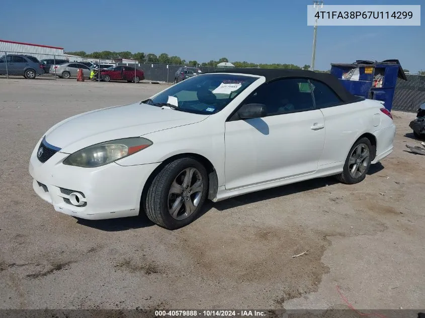 2007 Toyota Camry Solara Se/Sle VIN: 4T1FA38P67U114299 Lot: 40579888