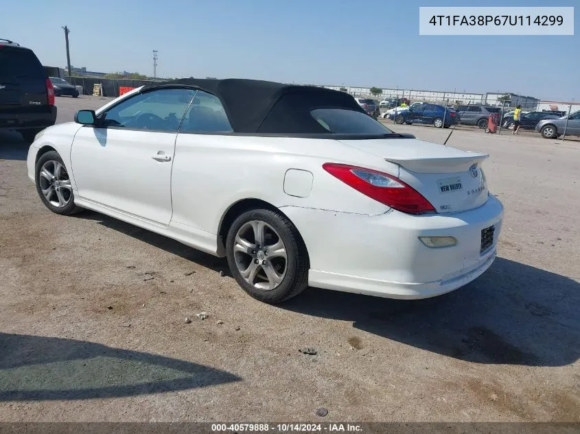 2007 Toyota Camry Solara Se/Sle VIN: 4T1FA38P67U114299 Lot: 40579888