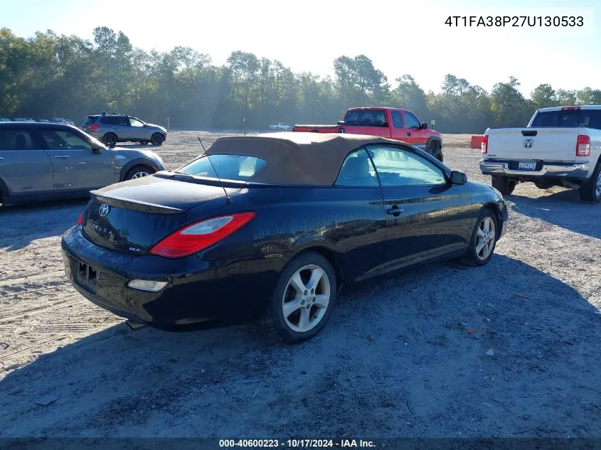 2007 Toyota Camry Solara Se/Sle VIN: 4T1FA38P27U130533 Lot: 40600223