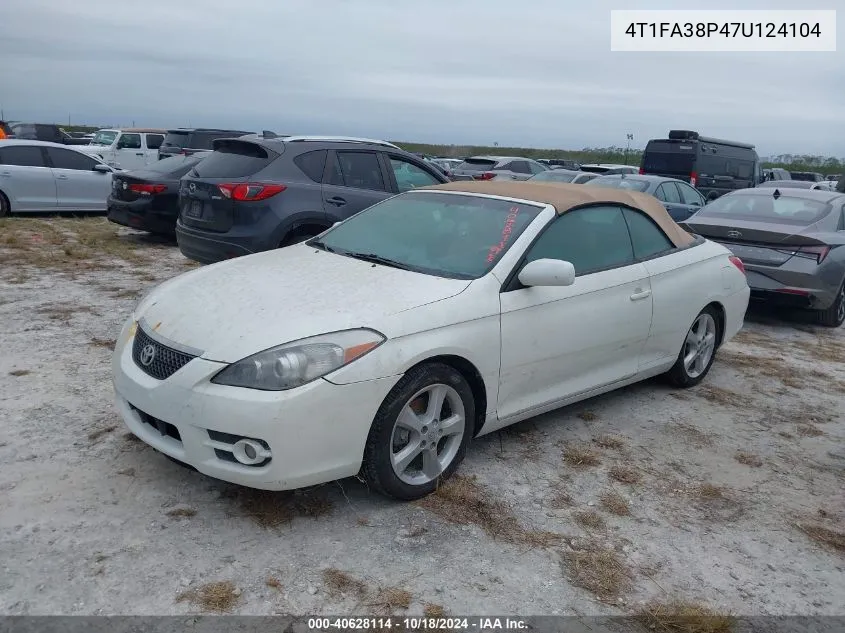 2007 Toyota Camry Solara Sle VIN: 4T1FA38P47U124104 Lot: 40628114