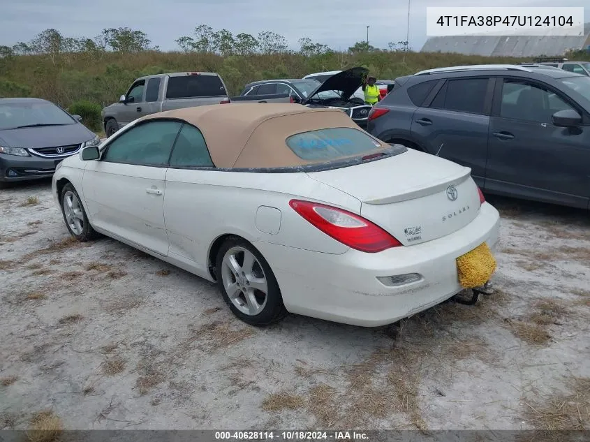 2007 Toyota Camry Solara Sle VIN: 4T1FA38P47U124104 Lot: 40628114