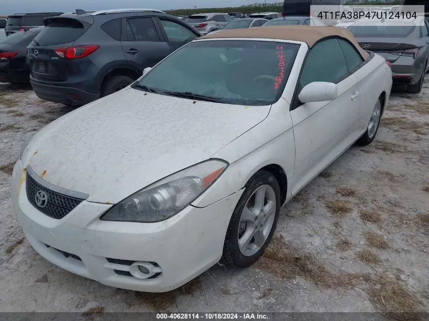 2007 Toyota Camry Solara Sle VIN: 4T1FA38P47U124104 Lot: 40628114