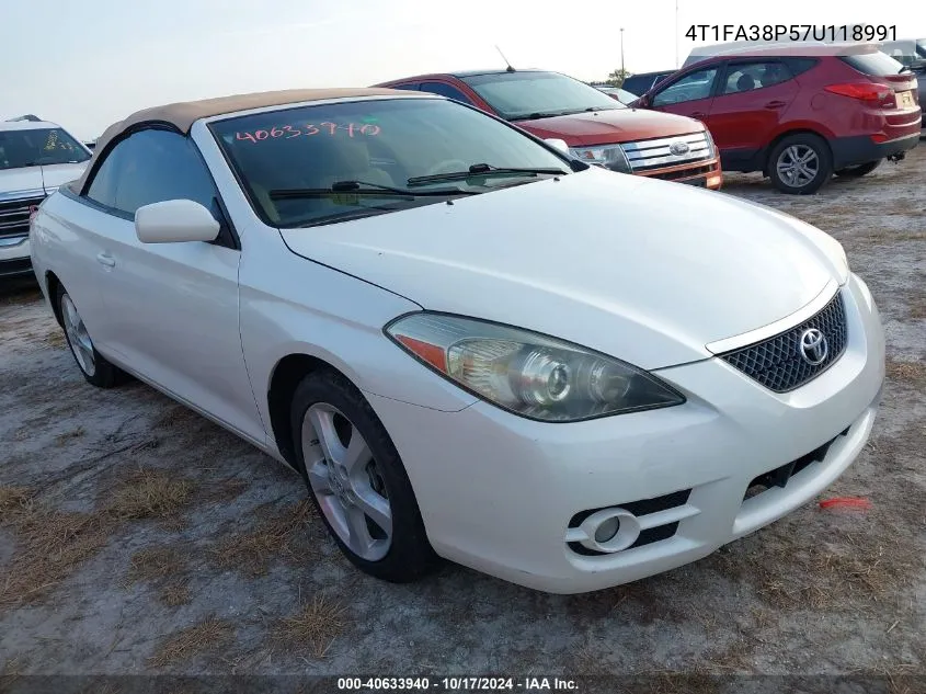 2007 Toyota Camry Solara Sle VIN: 4T1FA38P57U118991 Lot: 40633940