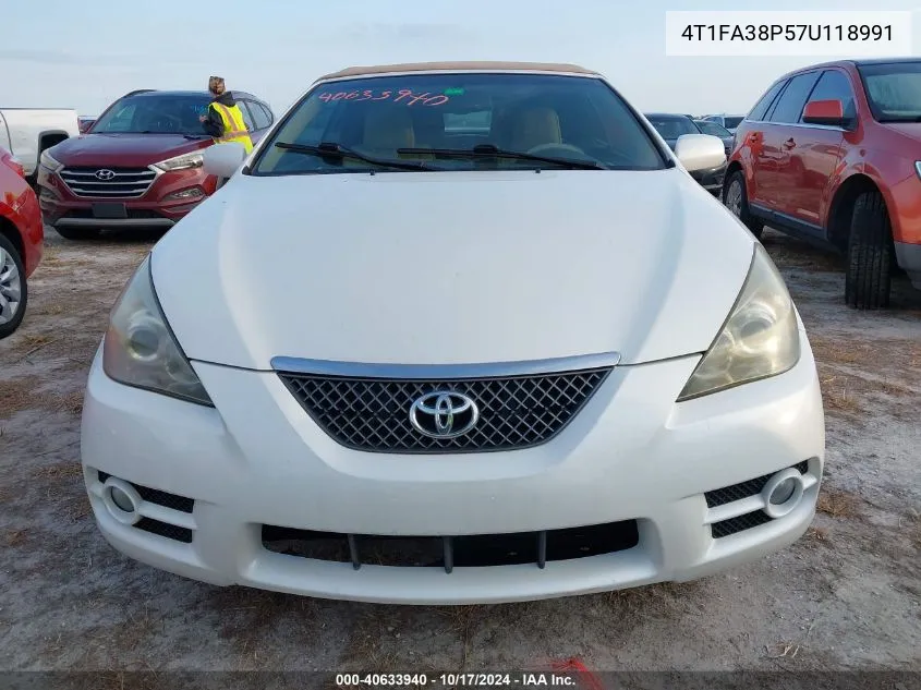 2007 Toyota Camry Solara Sle VIN: 4T1FA38P57U118991 Lot: 40633940