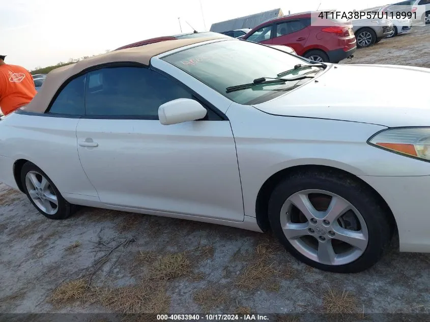 2007 Toyota Camry Solara Sle VIN: 4T1FA38P57U118991 Lot: 40633940