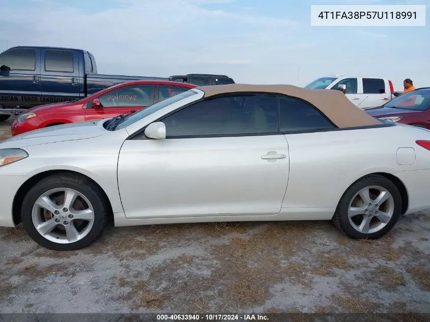 2007 Toyota Camry Solara Sle VIN: 4T1FA38P57U118991 Lot: 40633940