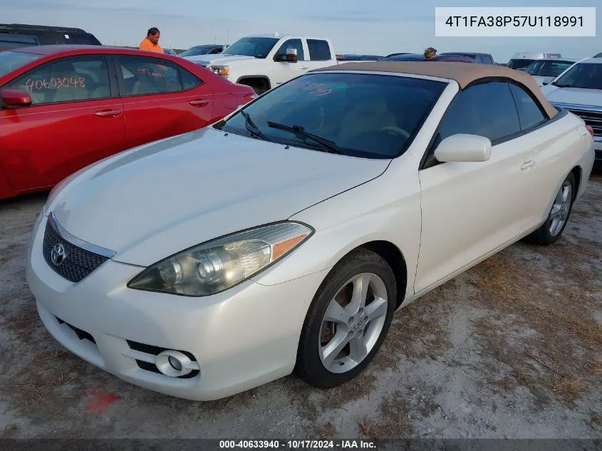 2007 Toyota Camry Solara Sle VIN: 4T1FA38P57U118991 Lot: 40633940