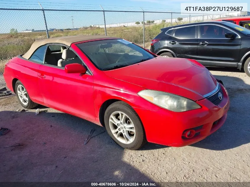 2007 Toyota Camry Solara Se/Sle VIN: 4T1FA38P27U129687 Lot: 40678606