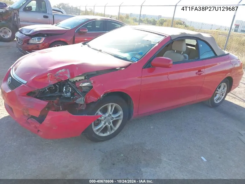 2007 Toyota Camry Solara Se/Sle VIN: 4T1FA38P27U129687 Lot: 40678606