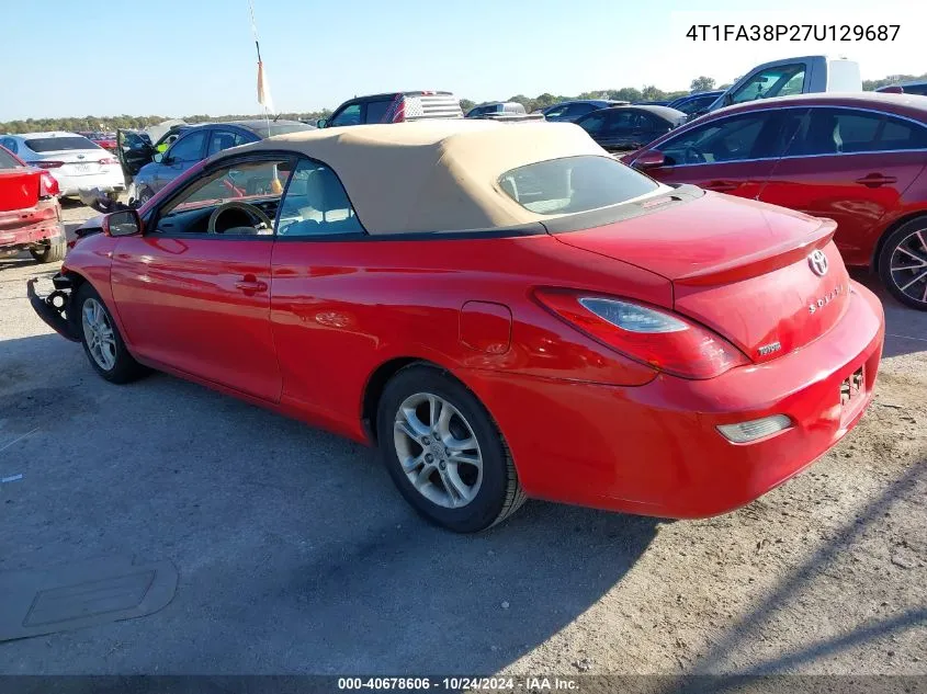 2007 Toyota Camry Solara Se/Sle VIN: 4T1FA38P27U129687 Lot: 40678606