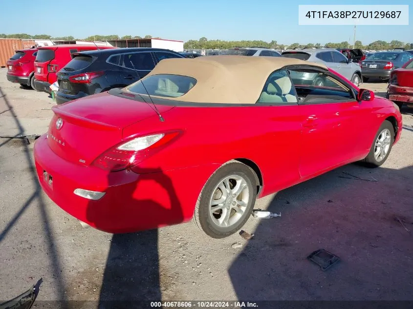 2007 Toyota Camry Solara Se/Sle VIN: 4T1FA38P27U129687 Lot: 40678606