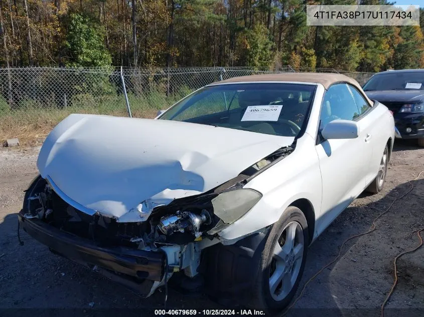 2007 Toyota Camry Solara Sle VIN: 4T1FA38P17U117434 Lot: 40679659