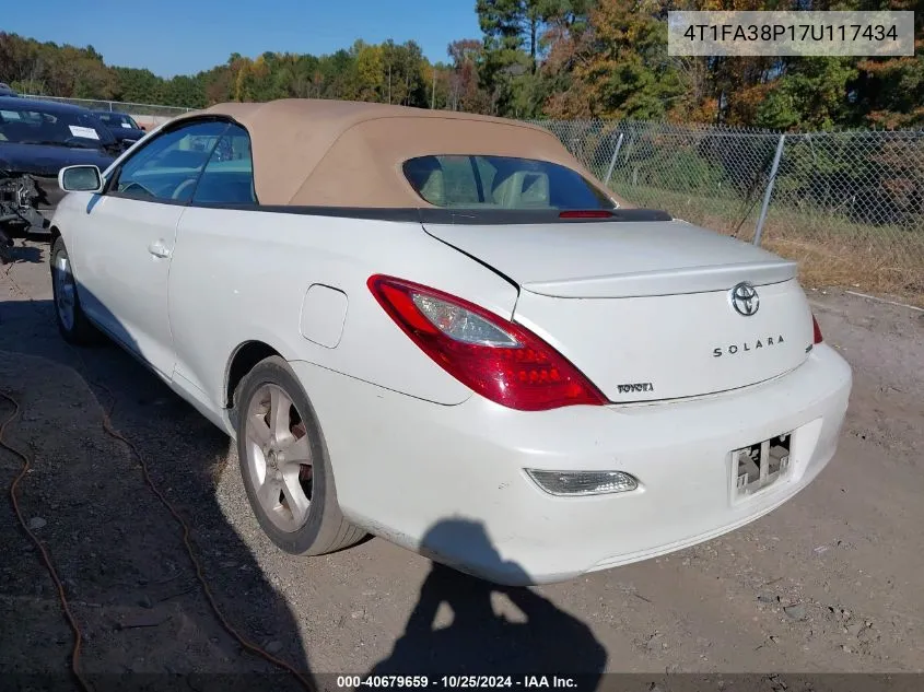 2007 Toyota Camry Solara Sle VIN: 4T1FA38P17U117434 Lot: 40679659