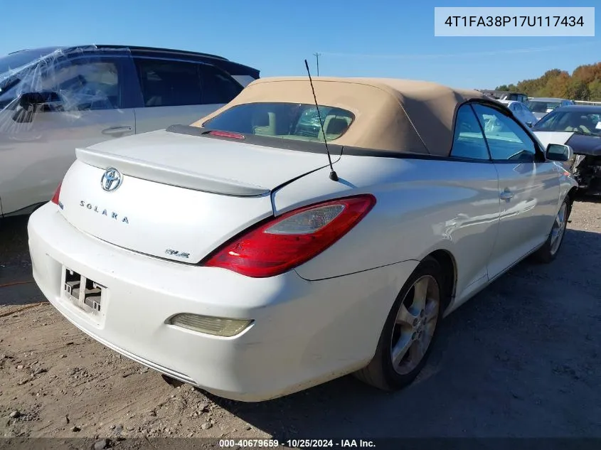 2007 Toyota Camry Solara Sle VIN: 4T1FA38P17U117434 Lot: 40679659