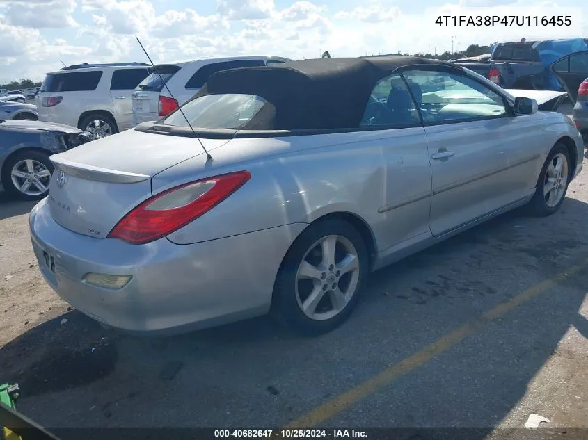 2007 Toyota Camry Solara Sle VIN: 4T1FA38P47U116455 Lot: 40682647