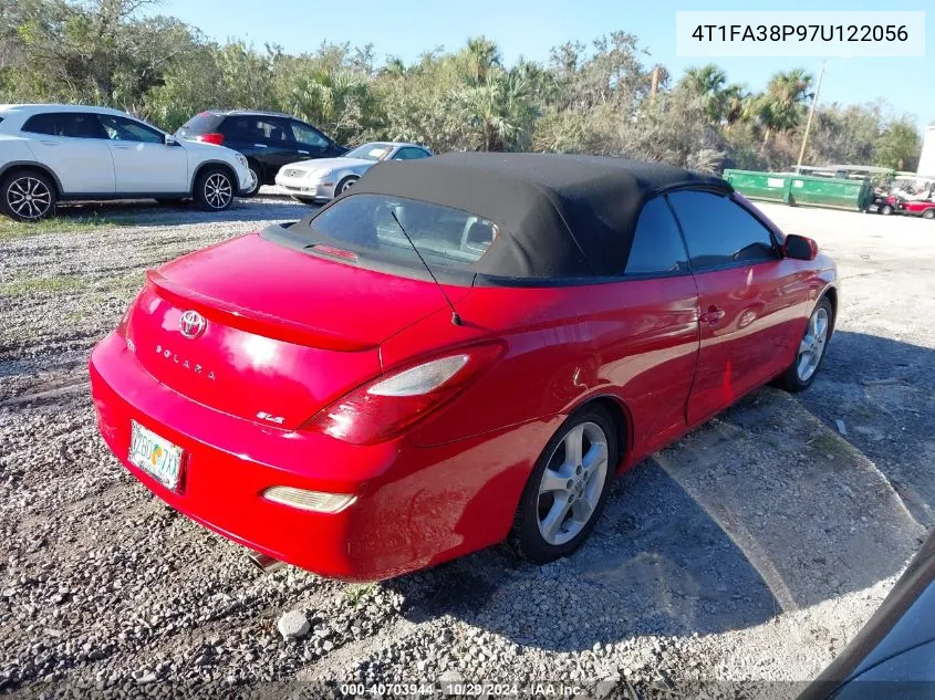 2007 Toyota Camry Solara Sle VIN: 4T1FA38P97U122056 Lot: 40703944