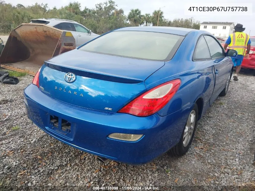 2007 Toyota Camry Solara Se VIN: 4T1CE30P67U757738 Lot: 40778098