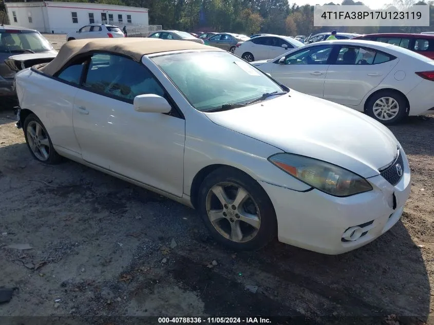 2007 Toyota Camry Solara Sle VIN: 4T1FA38P17U123119 Lot: 40788336