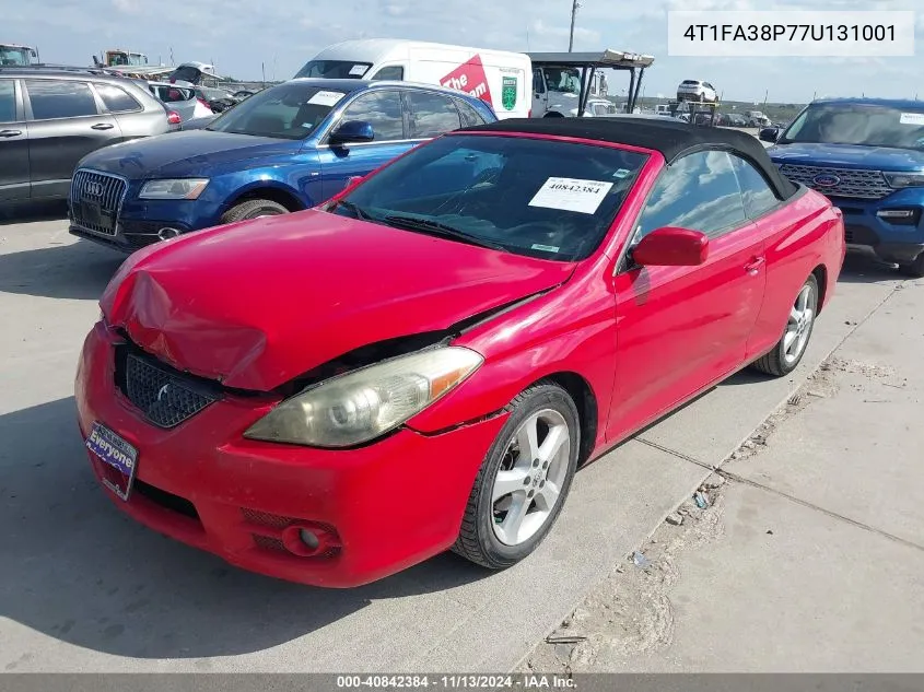 2007 Toyota Camry Solara Sle VIN: 4T1FA38P77U131001 Lot: 40842384