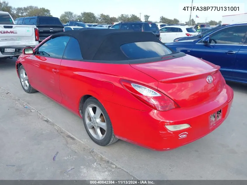 2007 Toyota Camry Solara Sle VIN: 4T1FA38P77U131001 Lot: 40842384