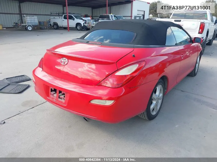 2007 Toyota Camry Solara Sle VIN: 4T1FA38P77U131001 Lot: 40842384