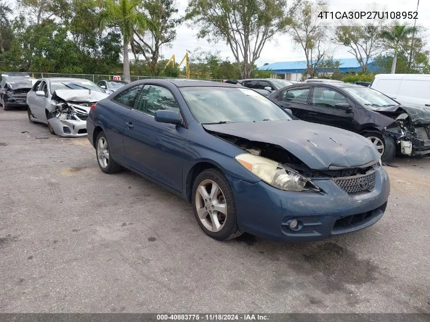 2007 Toyota Camry Solara Sle V6 VIN: 4T1CA30P27U108952 Lot: 40883775