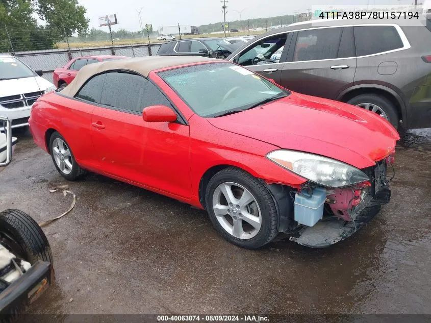 2008 Toyota Camry Solara Sle VIN: 4T1FA38P78U157194 Lot: 40063074